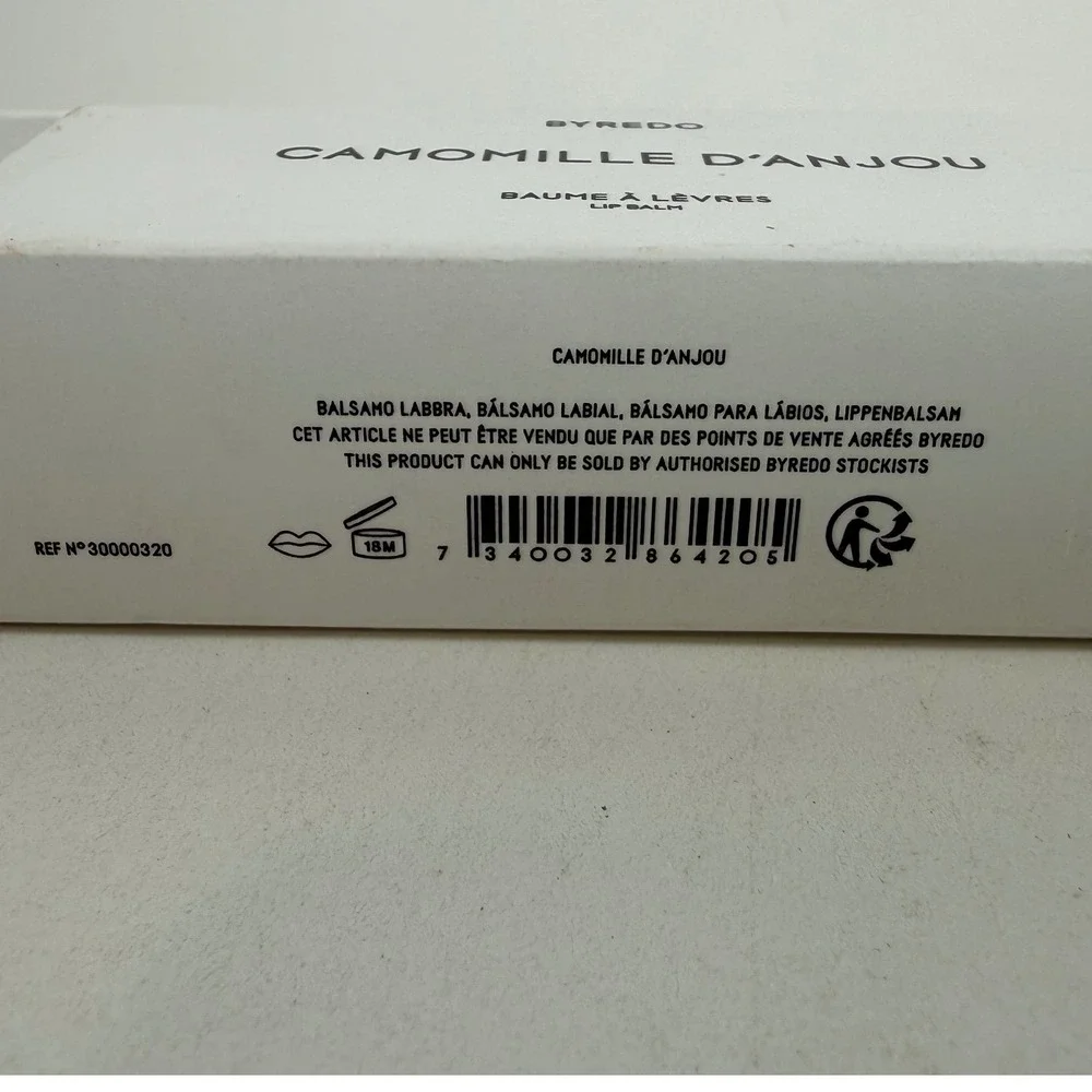 Byredo Lip Balm Camomille d'Anjou Flavored Chamomile Bergamot Limited 2.5g New